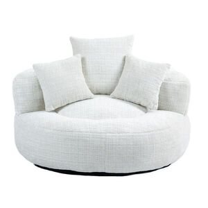 OKWISH RELAXAČNÉ kreslo 108/108/52 cm béžové z ženilky s vysokým operadlom a podrúčkami vyobraziť