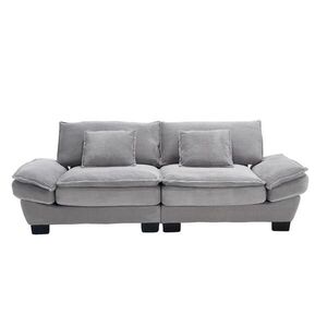 OKWISH POHOVKA pre 2 osoby 224/81/81 cm svetlosivá s hlbokým sedením a vankúšmi zo zamatu vyobraziť