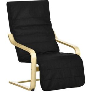 OKWISH RELAXAČNÉ kreslo 66, 5/94/100 cm čierne z polyesteru s nastaviteľnou podnožkou a brezovou konštrukciou vyobraziť
