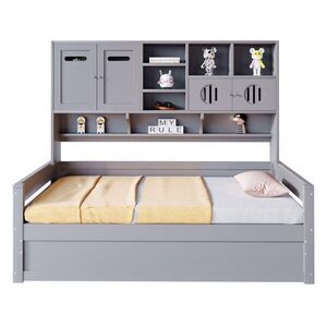 OKWISH DETSKÁ posteľ 90/200 cm sivá s hydraulickým úložným priestorom z borovicového dreva a MDF vyobraziť