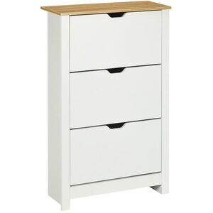 OKWISH SKRINKA na topánky 72/26/112 cm biela z drevotriesky s 3 výklopnými zásuvkami a hornou odkladacou plochou vyobraziť