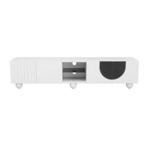 OKWISH TV skrinka 180/40/41, 5 cm biela z MDF a drevotriesky s otvorenou policou a bezúchytkovým otváraním vyobraziť