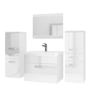 B BELINI GROUP BELINI Kúpeľňová súprava PRI P4 120 cm, biela vysoký lesk – umývadlová skrinka so zrkadlom vyobraziť