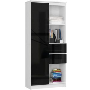 RAUMHIRSCH FURNITURE STOJACIA POLICA Biela, Čierna lesklá 180/80/35 vyobraziť