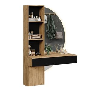 Vicco TOALETNÝ STOLÍK Melora, dub/čierna, 100 cm so zrkadlom LED vyobraziť