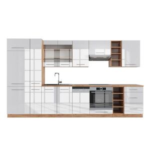 Vicco KUCHYNSKÝ KÚT Fame-Line Biely vysoký lesk/dub Goldkraft 355 cm bez pracovnej dosky vyobraziť
