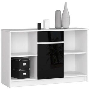 RAUMHIRSCH FURNITURE KOMÓDA Biela, Čierna lesklá 77/120/40 vyobraziť