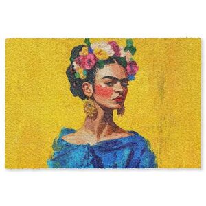 MuchoWow ROHOŽKA Frida Kahlo - Žena - Žltá - Modrá - Kvety 180x120 cm vyobraziť
