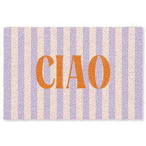 MuchoWow ROHOŽKA Ciao - Citát - Pastel - Pruhy 180x120 cm vyobraziť