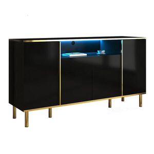 Urban Meuble KOMODA, čierna s led 150/40/80 cm vyobraziť