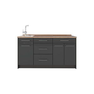 Vicco KUCHYNSKÝ BLOK Fame-Line, Antracit vysoký lesk/antracitová, 150 cm, AP Oak vyobraziť