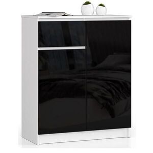 RAUMHIRSCH FURNITURE KOMODA Biela, Čierna lesklá 99/80/40 vyobraziť