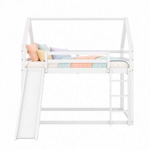 STILVORA POSCHODOVÁ POSTEĽ 140/200+140/200 cm biela so šmykľavkou a rebríkom vyobraziť
