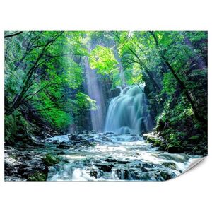 Muralo FOTOTAPETA Pre Spálňu Vodopád Les Skaly Stromy Rastliny 350 x 256 cm vyobraziť