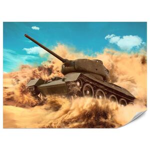 Muralo FOTOTAPETA Pre Študentskú Izbu Bojový Tank Púšť Piesok Dynamika 200 x 140 cm vyobraziť