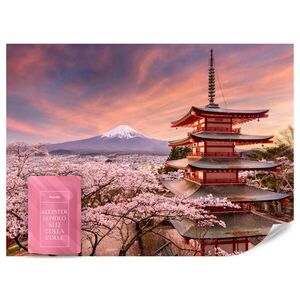 Muralo FOTOTAPETA Pagoda Hora Fuji Čerešňové Kvety Krajina 3D 350 x 256 cm vyobraziť