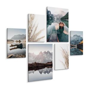 Muralo SADA 6 OBRAZOV NA PLÁTNE Hory Príroda 3D 90 x 80 cm vyobraziť