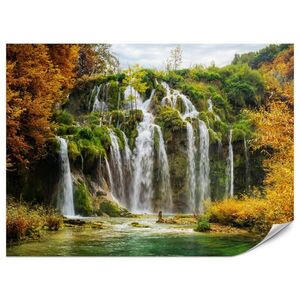 Muralo FOTOTAPETA Pre Jedáleň Exotický Vodopád Jesenný Strom 100 x 70 cm vyobraziť