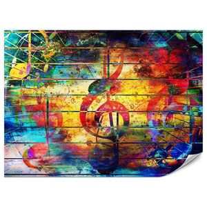 Muralo FOTOTAPETA Pre Študentskú Izbu Farebná Abstraktná HUDBA Graffiti NOTY 350 x 256 cm vyobraziť