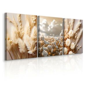 Muralo OBRAZY NA PLÁTNE Sada 3 Kusov Kvety 3D Príroda 90 x 40 cm vyobraziť