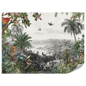 Muralo FOTOTAPETA Pre Obývačku Tropické Papagáje Vtáky Palmy 500 x 350 cm vyobraziť