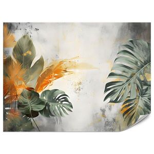 Muralo FOTOTAPETA Pre Spálňu Tropická Monstera Betón Príroda Listy 250 x 175 cm vyobraziť