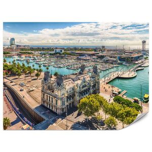 Muralo FOTOTAPETA Pre Obývaciu Izbu Barcelona Prístav Lode Pamiatky 100 x 70 cm vyobraziť