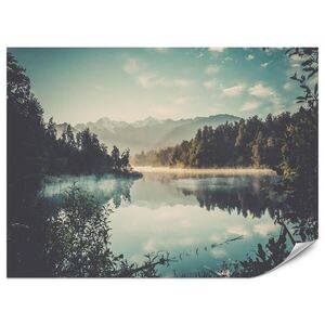 Muralo FOTOTAPETA Pre Jedáleň Horské Jazero Les Stromy Hmla 200 x 140 cm vyobraziť
