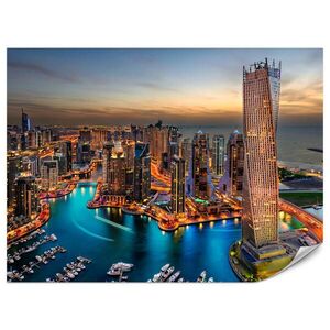 Muralo FOTOTAPETA Pre Kanceláriu Mrakodrapy Dubai Marina Prístav Svetlá Moderná 250 x 175 cm vyobraziť