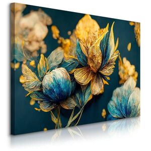Muralo OBRAZ NA PLÁTNE Abstraktné Kvety 3D Glamour Štýl 90 x 60 cm vyobraziť