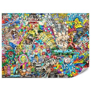 Muralo FOTOTAPETA Pre Študentskú Izbu Farebné Graffiti Pouličné Umenie Pestré 150 x 105 cm vyobraziť