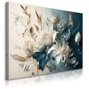Muralo OBRAZ NA PLÁTNE Abstraktné Kvety Rastliny 3D Efekt 120 x 80 cm vyobraziť