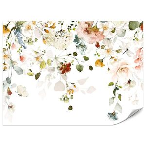 Muralo FOTOTAPETA Pre Spálňu Farebné Jemné Kvety Listy Pastelové 200 x 140 cm vyobraziť