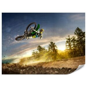Muralo FOTOTAPETA Pre Študentskú Izbu Motokros Skok Hory Stromy 250 x 175 cm vyobraziť