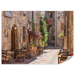 Muralo FOTOTAPETA Pre Obývaciu Izbu Talianska Kamenná Ulica S Reštauráciou Rustikálna 350 x 256 cm vyobraziť