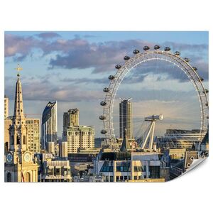 Muralo FOTOTAPETA Pre Spálňu London Eye Panoráma Mesta Mrakodrapy 250 x 175 cm vyobraziť