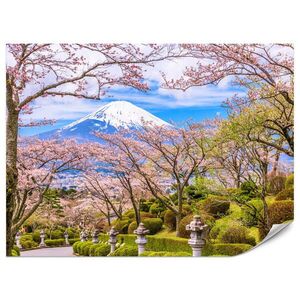 Muralo FOTOTAPETA Pre Obývaciu Izbu Peace Park Fuji Výhľad Čerešňové Kvety 200 x 140 cm vyobraziť