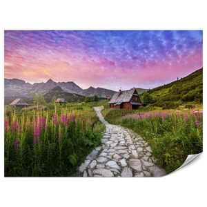 Muralo FOTOTAPETA Pre Spálňu Horská Krajina Drevená Chata Príroda 500 x 350 cm vyobraziť