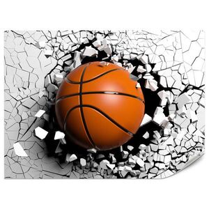 Muralo FOTOTAPETA Pre Študentskú Izbu Basketbal Stena Trhlina Šport 450 x 315 cm vyobraziť