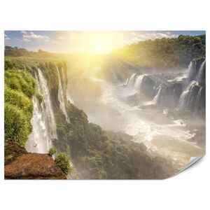 Muralo FOTOTAPETA Pre Obývaciu Izbu Vodopád Východ Slnka Rastliny 350 x 256 cm vyobraziť