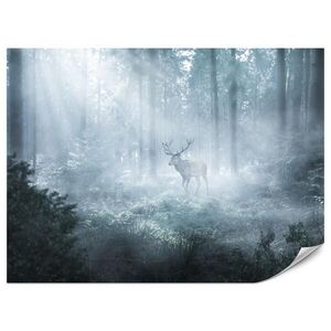 Muralo FOTOTAPETA Pre Obývaciu Izbu Jeleň Hmlový Les Stromy Rastliny 500 x 350 cm vyobraziť