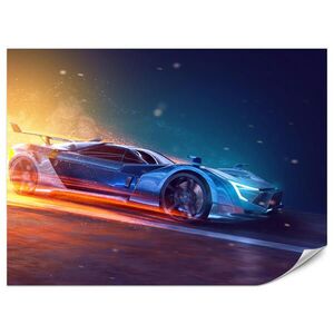 Muralo FOTOTAPETA Pre Študentskú Izbu Futuristické Športové Auto Neón 350 x 256 cm vyobraziť