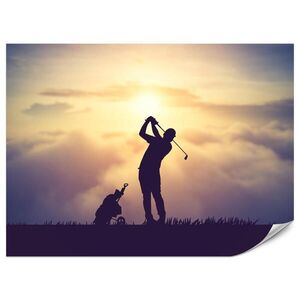 Muralo FOTOTAPETA Pre Študentskú Izbu Golfer Západ Slnka Silueta Šport 150 x 105 cm vyobraziť