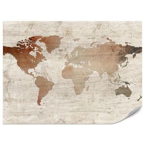 Muralo FOTOTAPETA Pre Obývaciu Izbu Vintage Mapa Drevené Pozadie Retro 350 x 256 cm vyobraziť