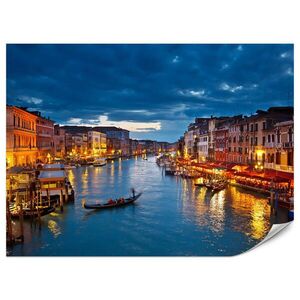 Muralo FOTOTAPETA Pre Kanceláriu Benátsky Kanál Gondoly Večerná Atmosféra Romantika 400 x 280 cm vyobraziť