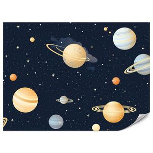 Muralo FOTOTAPETA Pre Detskú Izbu Rozprávková Galaxia Planéty Hviezdy 400 x 280 cm vyobraziť
