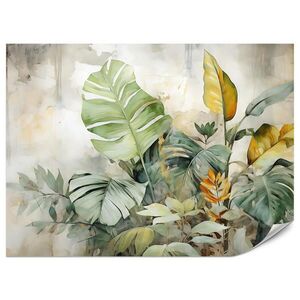 Muralo FOTOTAPETA Pre Obývaciu Izbu Tropické Listy Akvarel Abstrakt 350 x 256 cm vyobraziť