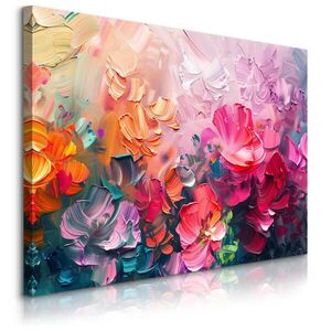 Muralo OBRAZ NA PLÁTNE Abstraktné Kvety Maľba 120 x 80 cm vyobraziť