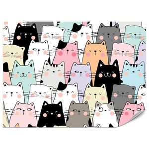 Muralo FOTOTAPETA Pre Detskú Izbu Farebné Mačky Cartoon Abstrakcia 400 x 280 cm vyobraziť