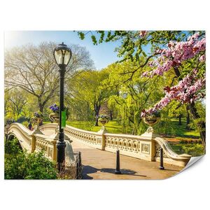 Muralo FOTOTAPETA Pre Obývaciu Izbu Historický Most Park Stromy Kvety 300 x 210 cm vyobraziť